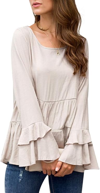 ruffle hem tunic top