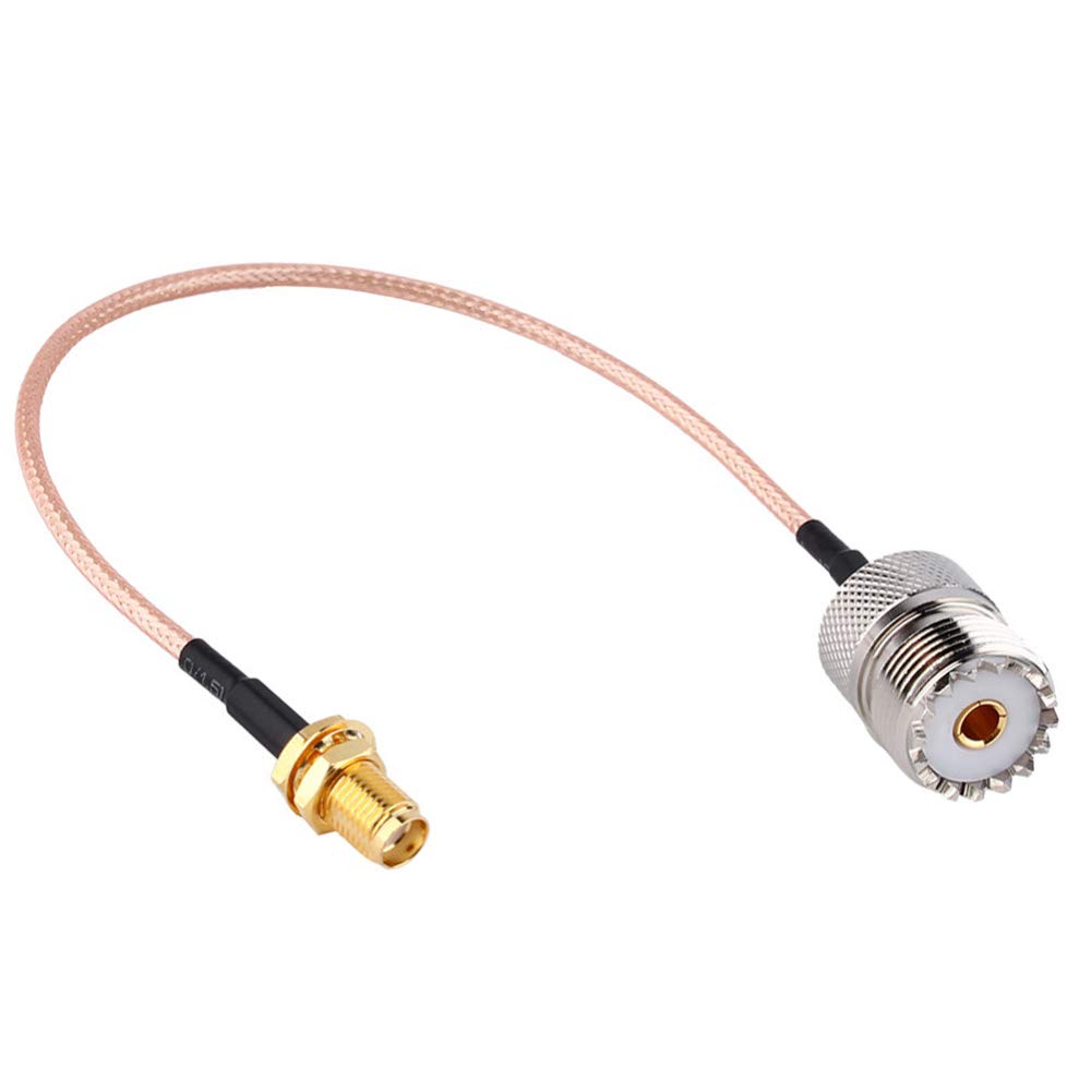 TengKo Handheld Antenna Adapter Cable SMA Female to UHF SO-239 Female Connectors 6'' for Wouxun Baofeng Quasheng Linton Connects UHF Base and Mobile Antennas
