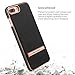 iPhone 7 Plus Case, G-CASE [Plating ] - Black and Metallic Rose Gold [Metal Kickstand][Anti-Scratch][Synthetic Leather][Shockproof] For Apple iPhone 7 Plus (2016)