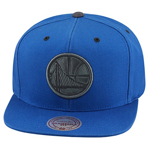 image for Mitchell & Ness Golden State Warriors Snapback Hat All Blue Canvas/Cha