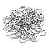 BronaGrand Pack of 100 Metal Nickel Plated D Ring (1/2inch)