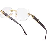 Pro Acme Rimless Rectangle Sunglasses Y2K Glasses Shades | 100% UV400 Protection,Streetwear,Music Festival,Year-Round Fashion Accessory