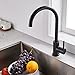 TRYWELL Black Stainless Steel Bar Faucet T304 Solid Stainless Steel High Arc Single Lever One Hole