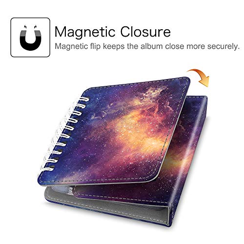 Fintie Calendar Photo Album for Fujifilm Instax - 64 Pockets Vegan Leather Photo Album for Fujifilm Mini 9 Mini 8+ Mini 90, HP Sprocket, Kodak Mini, Polaroid Camera 3-Inch Film (Galaxy)