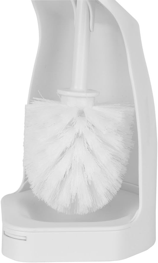 Casabella Toilet Bowl Brush with Holder Set, White: Home & Kitchen