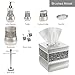 Crackled Glass Silver Toothbrush Holder And Toothpaste Holder For Bathroom - Elegant Crackled Glass Bathroom Toothbrush Organizer - Decorative 2 Slot Family Toothbrush Cup Holds Multiple Toothbrushes