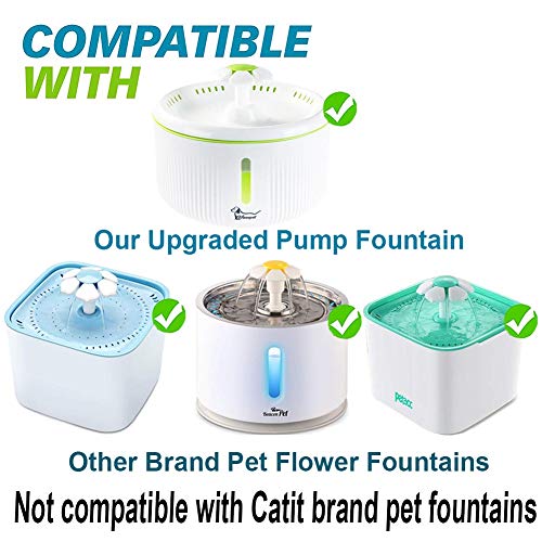 WWVVPET Replacement Filters for Cat Water Fountain 6 Pack,50% More Activated Carbon Filters,Genuine Cat Flower Fountain Filters,Compatible with Pet Drinking Dispenser (Not for Catit Brand Fountain) - Thumbnail 3