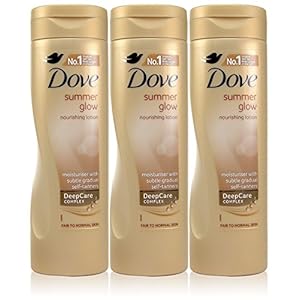3x Dove Summer Glow Nourishing Lotion Fair to Medium Skin Self Tanner 250ml