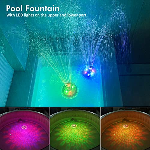 Floating Pool Fountain with Underwater Light Show, Rechargeable Battery