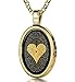 NanoStyle Gold Plated Silver Love Necklace I Love You inscribed in 120 languages in Pure Gold on a Romantic Onyx Anniversary Birthday Gift Pendant for Wife, 18