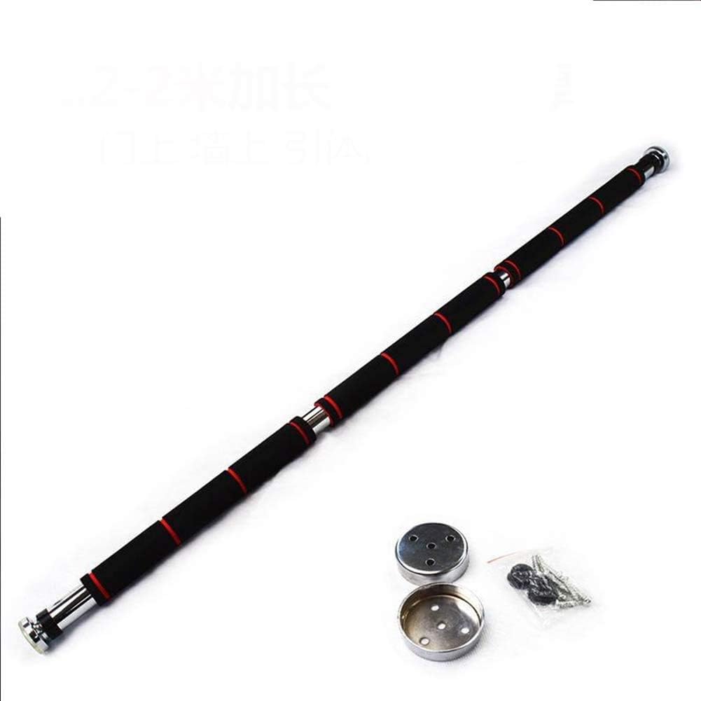 lqgpsx Push Up Bars Chin Up Bar Door Frame Wall Mounted Adult Children Universal Horizontal Bar Home Indoor Stretching Pull-Up Rod Multifunctional Safe and Reliable Large Non-Slip Mat-Black-S
