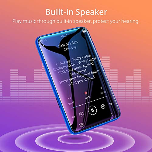 TIMMKOO MP3 Player with Speaker, 4.0" Full Touchscreen HD Video Mp4