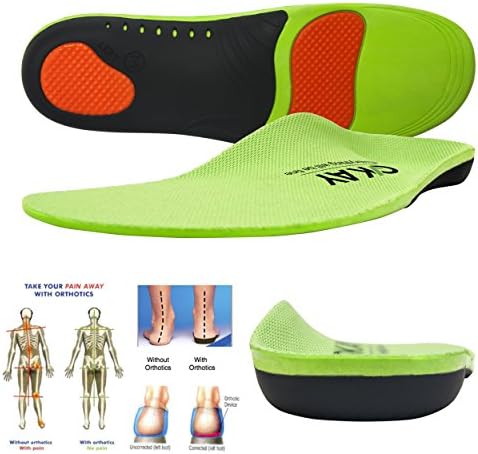 Arch Support Orthotic Shoe Insoles for Women-Men Shoe Inserts Recommended for Plantar Fasciitis Fallen Arches or Flat Feet Pain Relief, Injury Prevention and Faster Recovery