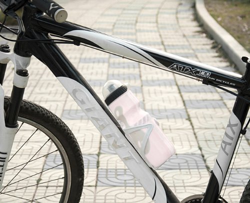 sea-junop Portable Sports Drink Water Bottle Bike Bicycle Cycling Water Bottle (White) - Thumbnail 3