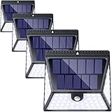 82 LED Solar Lights Outdoor 4 Pack, LUSCREAL Wireless Motion Sensor Light Outdoor Waterproof Solar Powered Motion Sensor Security Light Solar Wall Lights Outdoor for Front Door, Yard, Deck, Porch