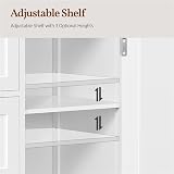 Yaheetech White Floor Cabinet with 3 Drawers and Door Adjustable Shelf view 7