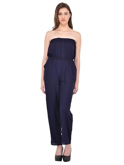 navy blue off shoulder jumpsuit