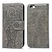 SUPWALL Compatible with iPhone 6 6S Wallet Case PU Leather Oil Wax Embossed Elephant Flip TPU Case Cover Detachable Wallet Credit Card Slots Magnetic Flap Closure Cover for iPhone6 6S