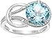 Amazon Essentials Blue Topaz and Diamond Accent Love Knot Ring in 10k White Gold, Size 7, (previously Amazon Collection)