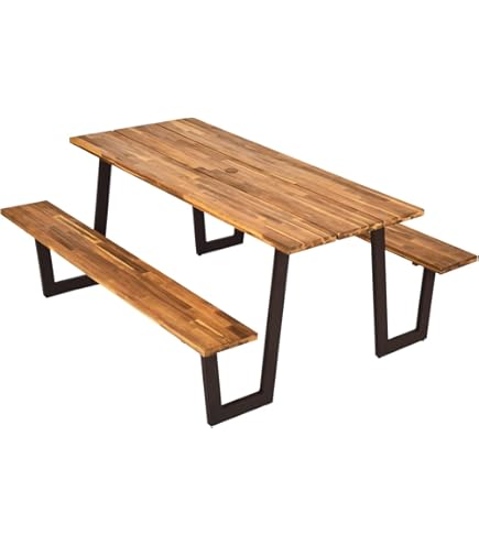 テーブル・チェア・ハンモック CAPTAIN STAG WOOD PICNIC TABLE