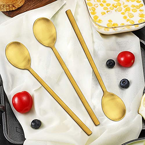 Korean Spoons, 8 Pieces Stainless Steel Soup Spoons, 8.5 Inch Korean