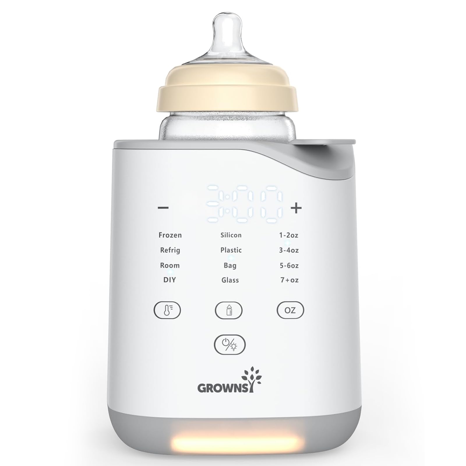 Photo 1 of Grownsy Bottle Warmer for Night Feeding, Fast Baby Bottle Warmer for Breastmilk, Smart Temperature Control, with Timer, Thaw, Food Heater, Night Light, Calentador De Biberones for All Bottles