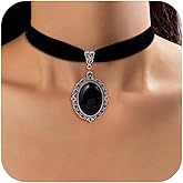 Qceasiy Gothic Black Necklace for Women, Adjustable Victorian Velvet Lace Collar, Halloween Party Cosplay Jewelry Gift