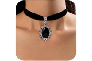 Qceasiy Gothic Black Necklace for Women, Adjustable Victorian Velvet Lace Collar, Steampunk Cosplay Jewelry Gift for Halloween Party