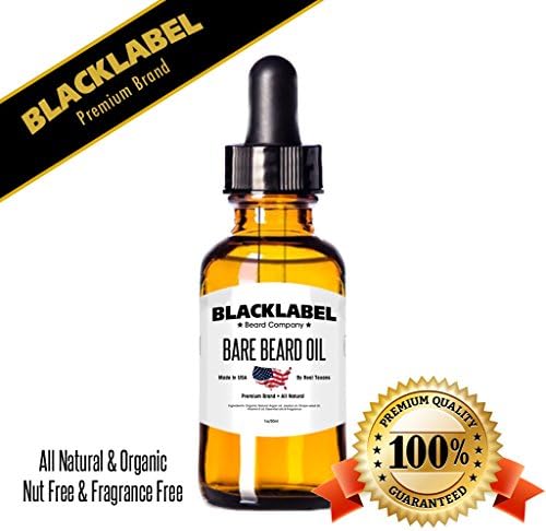 Blacklabel Beard Company Premium Beard Oil Handmade in USA (Nut Free &amp; Fragrance Free) Unscented Leave-In Conditioner for Beard Moustache &amp; Face Natural &amp; Organic, Exclusively Made by Texans 1 fl. oz