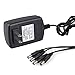 Faittoo Security Camera Power Adapter 12V 2.5A 100V-240V AC to DC 2.1x5.5mm w/ 4-Way Power Splitter Cable UL FCC Marked LED Power Adapter Transformers-Fits Analog/AHD DVR/Camera, RGB LED Strip Lights