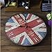 Nostalgic British style British flag painted wood wall clock