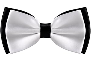 Bowtie for Men Fancy Adjustable Pre Tied Wedding Party Bow Ties, White