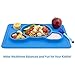 Toddler Placemat + 2 Spoons - No More Mess - BPA Free Silicone Plate Set - Improved Non-slip Suction - Baby Table Place Mat for Babies, Infants, Toddlers, Kids - Portable Travel Bowl Spoons Blue