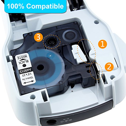 Anycolor 6 Pack Compatible DYMO D1 Label Tapes Combo Set Replacement DYMO 45010 45013 45016 45017 45018 45019 for DYMO LabelManager 160 280 420P PnP 220P 360D 450 210D