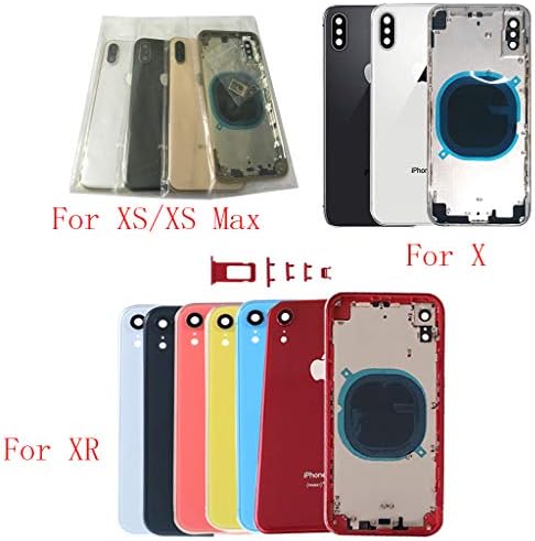for iPhone X Back Rear Chassis Mid Frame Housing Battery Door Replacement Parts,Black