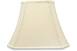 Royal Designs DSO-68-16EG Rectangle Bell Cut Corner Designer Lamp Shade (6.25 x 8) x (11 x 16) x 12, 16 in, Eggshell