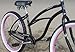 Firmstrong Urban Women's Beach Cruiser Bike, Single Speed Bicycle, 26 Inch Wheels, Black with Pink Rims