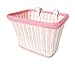 Colorbasket Adult Front Handlebar Rectangle Bike Basket (White and Pink)