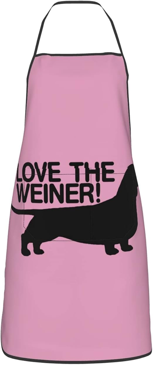 I Love My Weiner Dog Dachshund Mens Women Aprons Kitchen