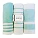 The Accented Co. Kitchen Towels, Set of 3 - Thick, Absorbent, Fast Drying Tea Towels - Turkish Cotton with Hanging Loop (26x19 inches)(Mint Green)