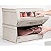 mDesign Large Fabric Closet Shoe Storage Box w/Clear Window - Shoe, Sandal, Sweater, Linen, Clothes Organizer - Boot Storage Solutions - Shoe Bin - Lido Collection, 8 Pack, Linen/Tan