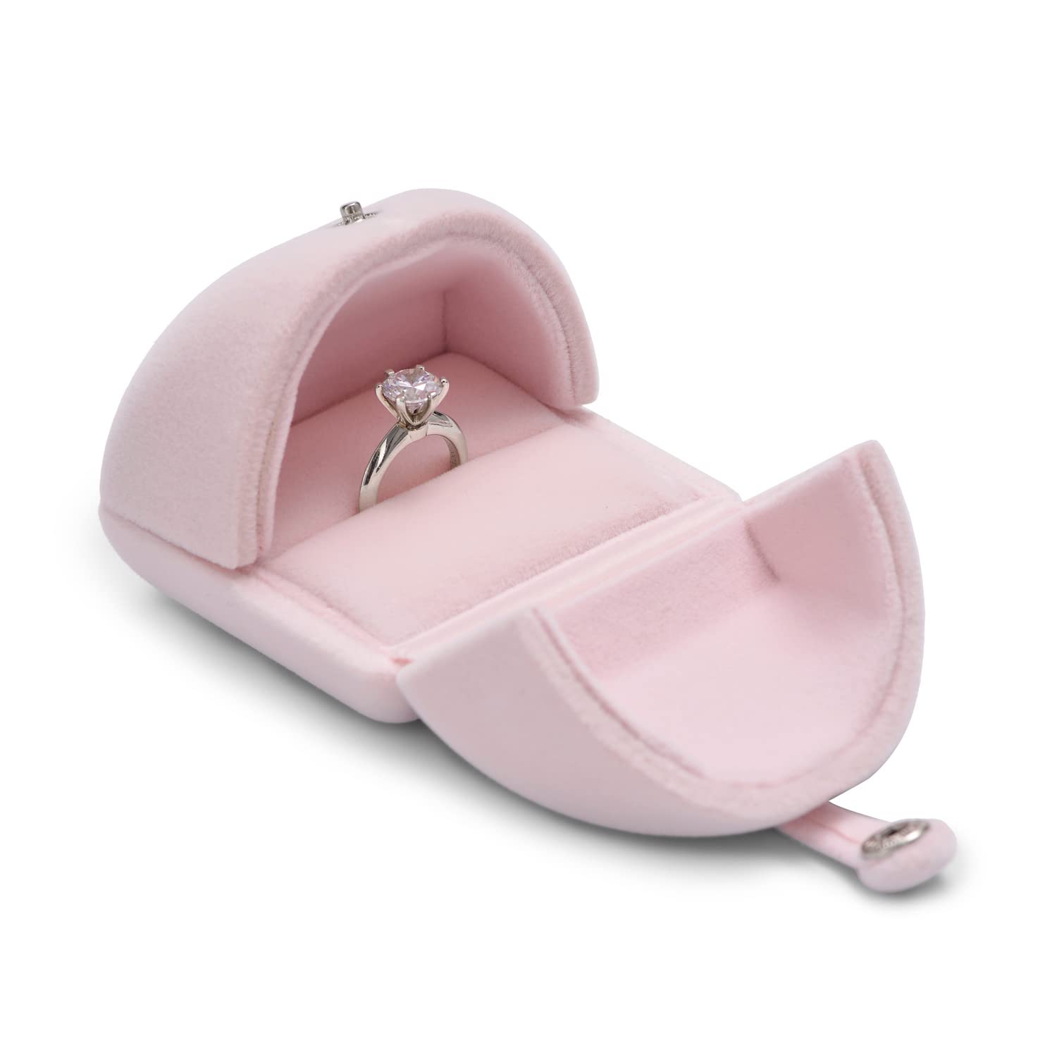 Oirlv Velvet Ring Box Pink Ring Gift Box Ring Storage Case for Proposal Anniversary Engagement Wedding Christmas