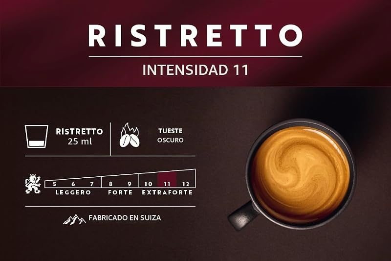 Ristretto - Cápsulas para cafetera Nespresso (100 unidades, intensidad 9/10, con certificado UTZ, de aluminio)