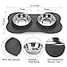 Double Dog Cat Bowls 2 Stainless Steel with No Spill Non-Skid Silicone Mat, Pet Food Water Feeder Bowl for Small Medium Large Dogs, Puppies, and Pets