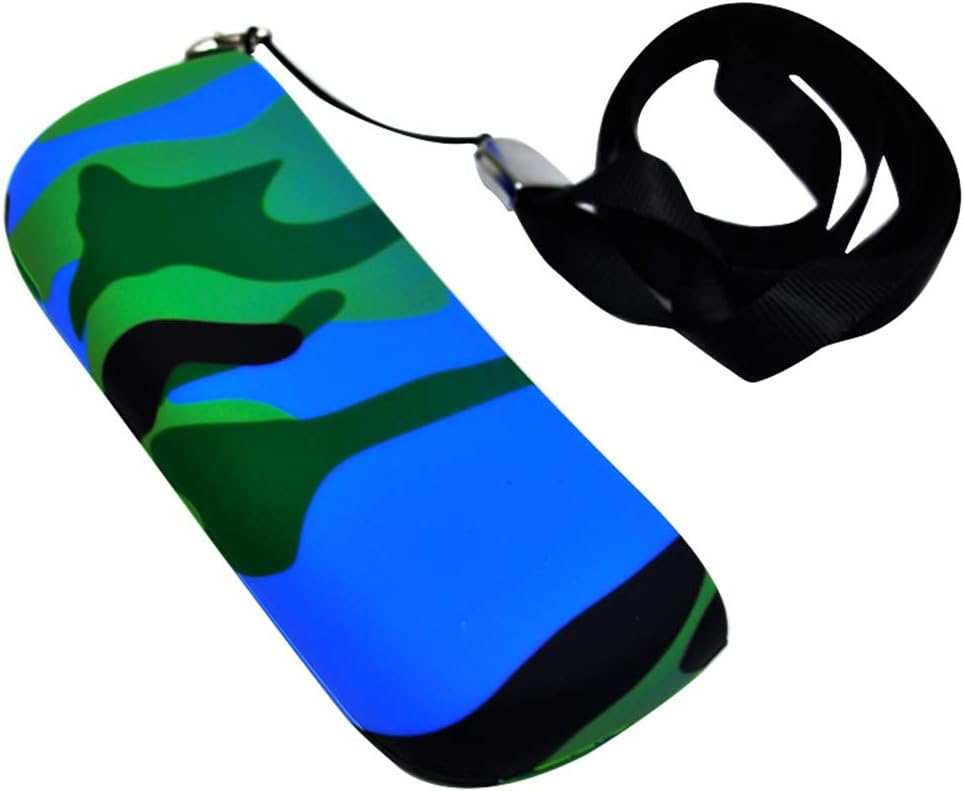 Sunday 7 Camouflage Pattern Portable Handy Soft Silicone dust-Proof Protection case with Lanyard for Iqos 3.0, Anti-Scratch and Shock Absorption ，Gift 30 pcs Absorb Oil Gasket (Camouflage Blue)