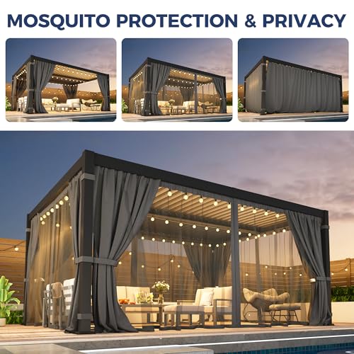 SUNVIVI OUTDOOR 12x16 Aluminum Pergola Review: Adjustable Louvered Roof with Curtains image 31