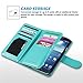 ULAK Galaxy S4 Case, S4 Case - Multi Card Slots Series PU Leather Magnetic Wallet Case Cover for Samsung Galaxy S4 IV i9500 (Aqua Blue)