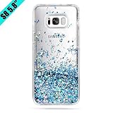 Galaxy S8 Case, Caka Galaxy S8 Glitter Case Luxury Fashion Bling Flowing Liquid Floating Sparkle Glitter Hard Case for Samsung Galaxy S8 - (Blue)