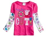 Peppa Pig kids wear tunic top peppa pig embroidery girl long sleeve tee,Red,2-6y