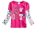 Peppa Pig kids wear tunic top peppa pig embroidery girl long sleeve tee,Red,2-6y